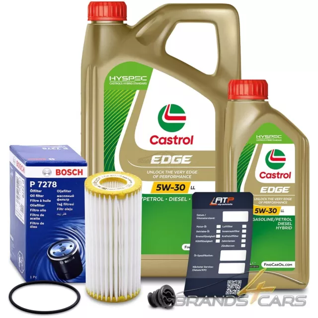 BOSCH ÖLFILTER+6l CASTROL FÜR AUDI A3 A4 A6 SEAT SKODA VW GOLF 7 TOURAN TSI TFSI