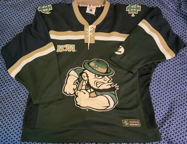 Notre Dame hockey Zephyr Jersey size 48 with tie-down