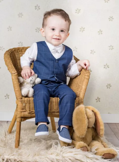 Abito da scacchiera blu navy bambino abito formale intelligente matrimonio battesimo set battesimo