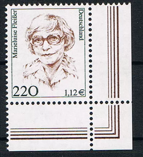 2158 ** postfrisch, BRD 2001, Frauen, Marieluise Fleißer   ERU