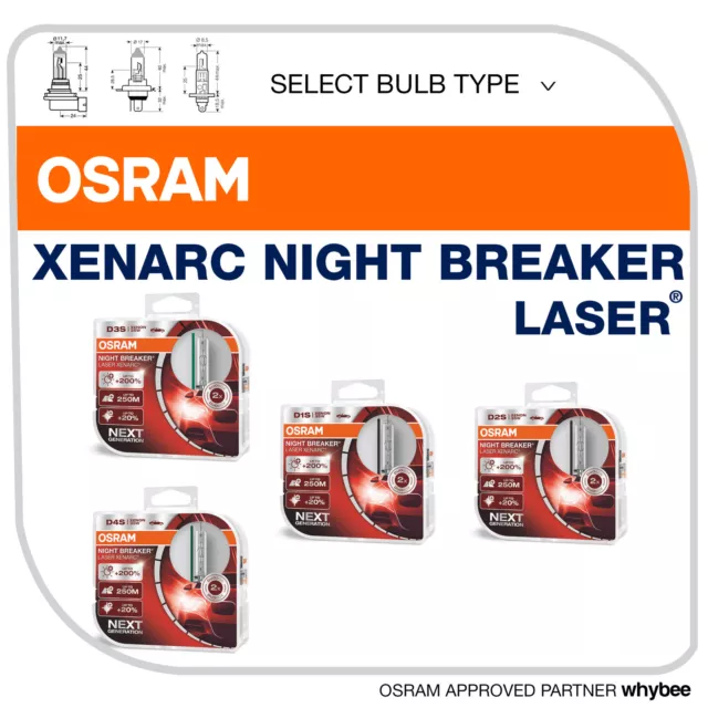OSRAM HID XENARC® Night Breaker® Laser Bulbs +200% Xenon Bulbs D1S