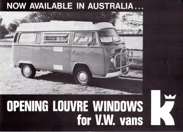 Volkswagen Transporter Opening Louvre Window Australian Market Foldout Brochure