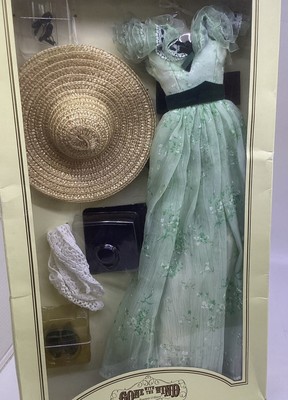 Franklin Mint Scarlett Gone With The Wind BBQ Green Floral Ensemble Outfit Boxed