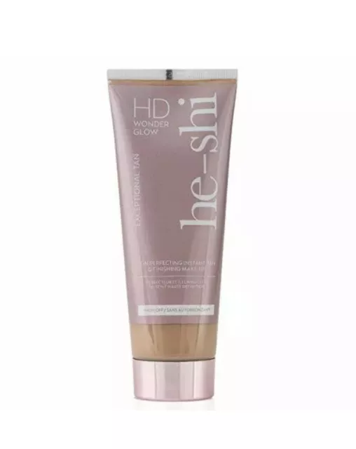 He-Shi HD Wonderglow - hautvervollkommnender Körper- & Gesichtsbronzer, Instant Hellbraun & Make-up