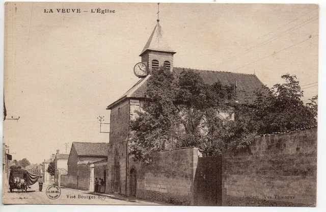 THE WIDOW - Marne - CPA 51 - Small plan of Walking Merchant in the church