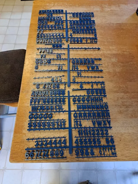 284 +/- Piece Lot 3/4" BLUE  Pepsi-Cola Menu Board Message Sign Letters Numbers