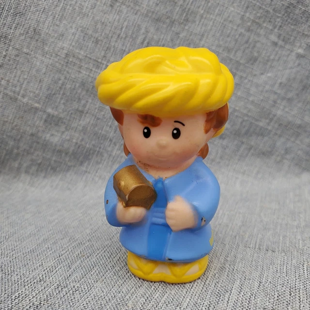 FISHER PRICE LITTLE People Weihnachten Krippe Wiseman in Blaugold Truhe