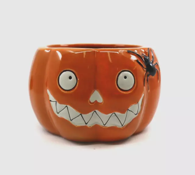 Yankee Candle Halloween Boney Bunch Pumpkin Jar Candle Holder/Candy Dish - NEW