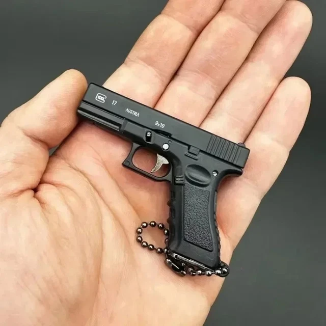 Kimber 1911 Pistol Keychain – Moving Slide & Removable Mag, Silver Metal