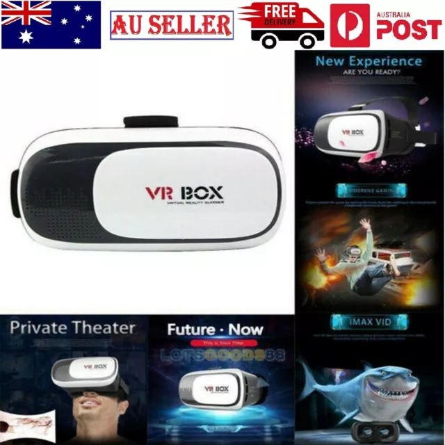 Virtual Reality 3D VR Glasses Goggles Headset Box Helmet For Android Phones Au