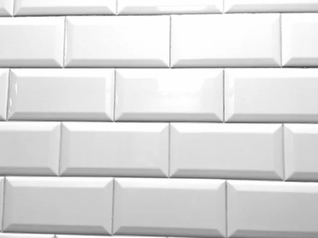 80PC LOT White 3x6 Beveled Shiny Glossy Ceramic Subway Tile Backsplash Wall Bath