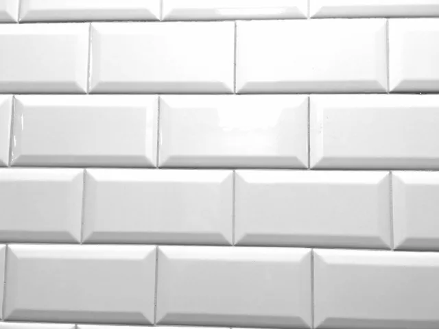 80PC LOT White 3x6 Beveled Shiny Glossy Ceramic Subway Tile Backsplash Wall Bath