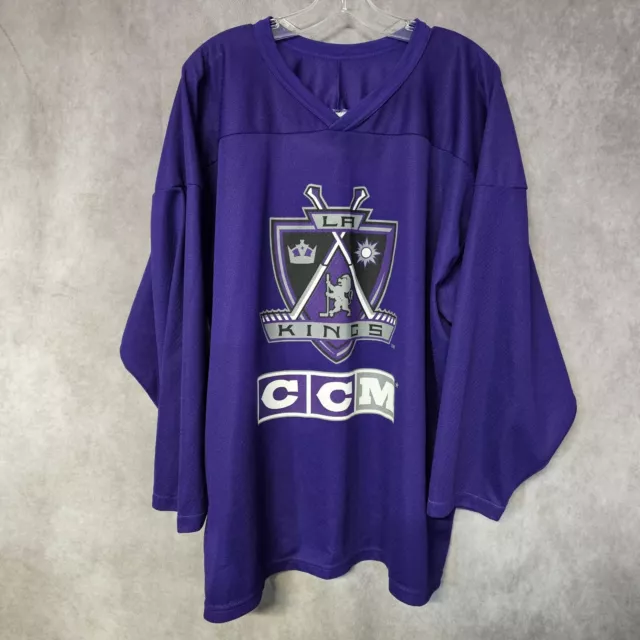 Vintage 90s CCM NHL Los Angeles Kings Shield Practice Hockey Jersey Mens XL