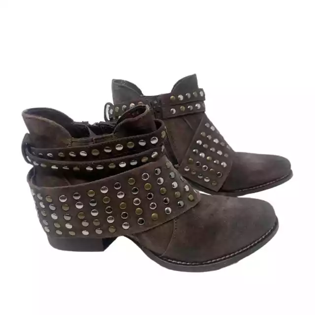 Matisse Sparks brown studded suede ankle boots SZ 7M