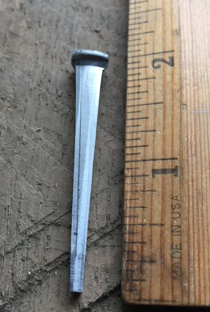 (50) 2" - COMMON ROSE HEAD NAIL  - Antique Vintage Rustic Nails - 6d 3