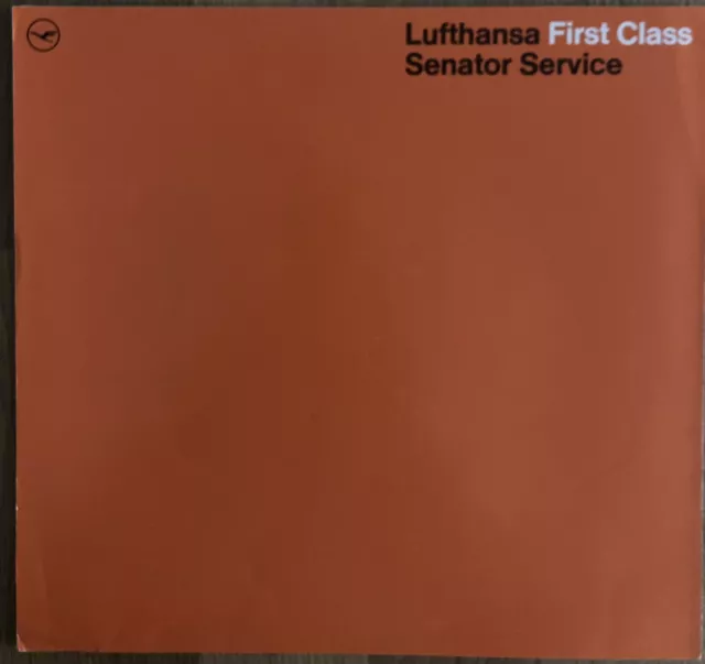 1976 Lufthansa Airlines First Class Senator Service Brochure Cabin Crew Vintage