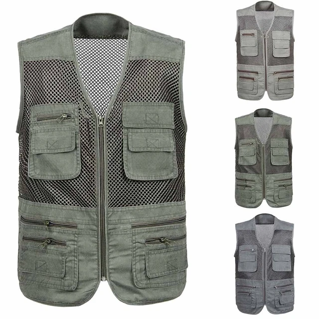 Canotta Multi-Tasca Uomo Uomini'S Gilet Outdoor Patchwork Rete Ragazzo Casual