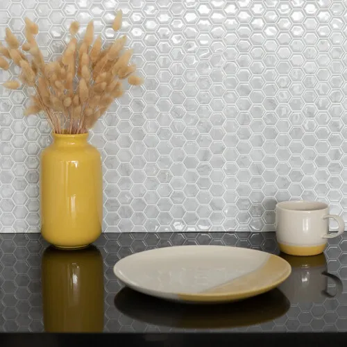 Shell 3D Tile Sticker for Kitchen Splashback