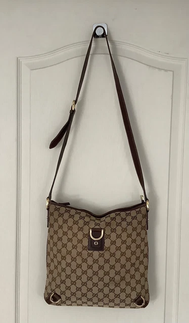 Authentique. Sac à main GUCCI GG Toile Cuir Beige Marron. Authentifié.