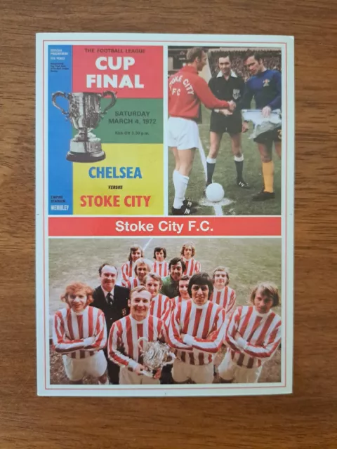 Chelsea V Stoke City 1972 League Cup Final Postcard