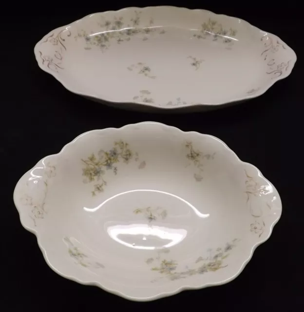 Onondaga OPco Syracuse China Blue Flower Large Platter & Oval Vegetable Bowl