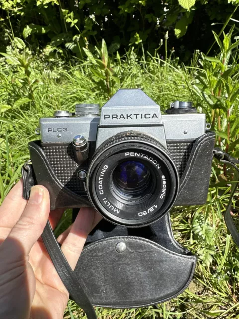 Praktica SLR 35mm Film Camera PLC3 With Pentacon Lens Carry Cover
