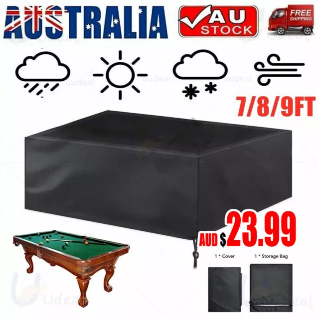 Outdoor Pool Snooker Billiard Table Cover Polyester Waterproof Dust Cap 7/8/9FT