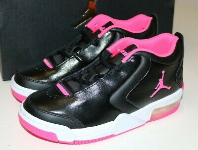Nike Air Jordan BIG fondo GS Scarpe da ginnastica retrò-nero rosa BV7375-061 - Girls UK3