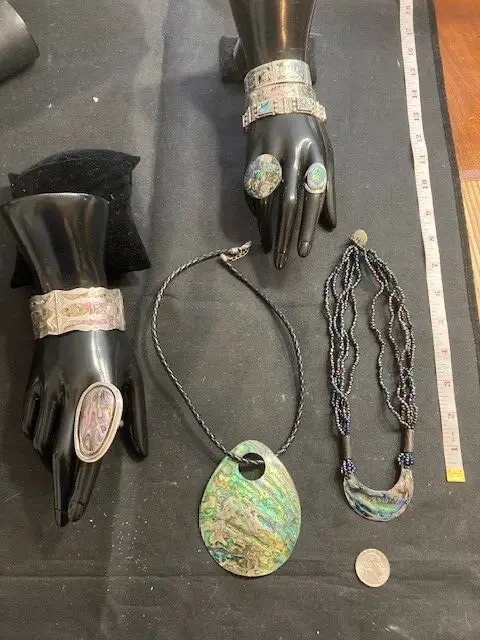 AMAZING  group of Abalone and Sterling Pieces From My Film Collection