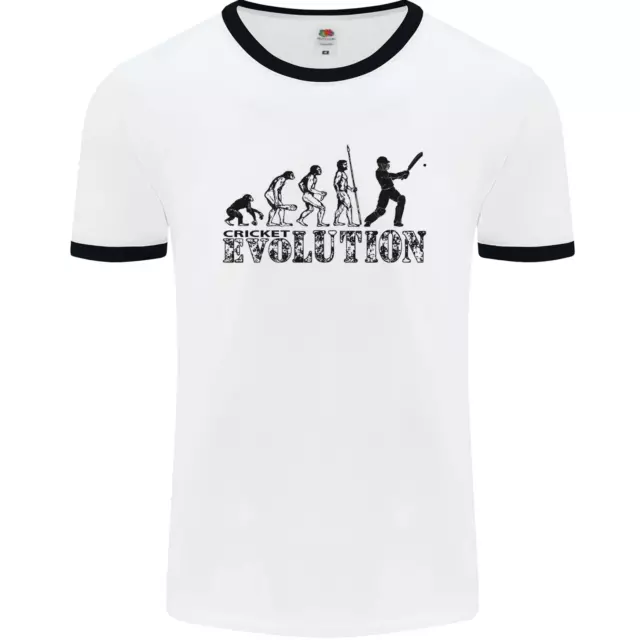 Evolución de Un Cricket Divertido Hombre Ringer Camiseta