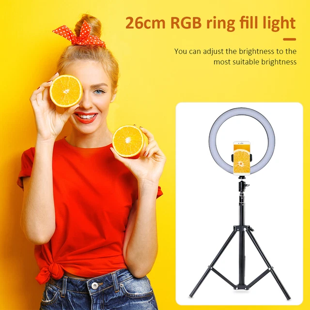 10 Inch LED Selfie Ring Light RGB Circle Fill Light for Makeup Live Streaming 2