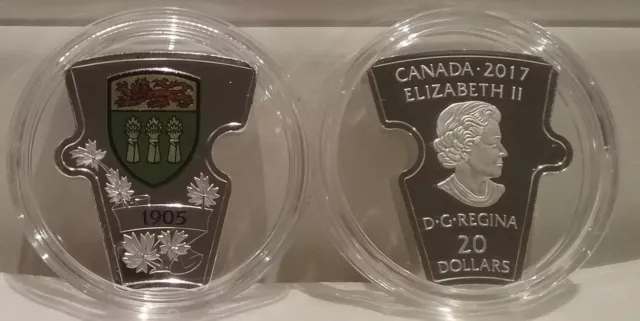 1905-2017 Saskatchewan $20 1OZ Pure Silver Proof Canada Puzzle Piece Coin