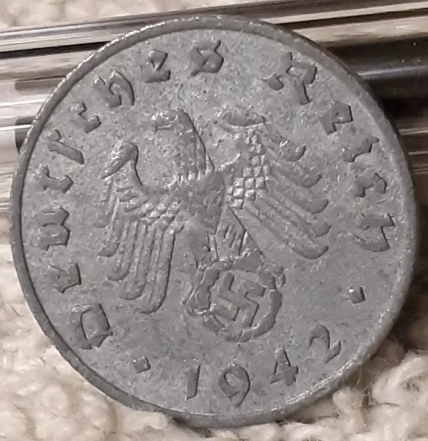1942, 1 Reichspfennig ~ Germany ~ Vintage WW2 German Heavily Circulated Coin