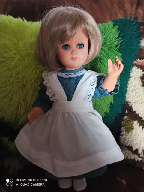BAMBOLA VINTAGE in bachelite anni 50 occhi cliccanti h 38 cm abiti