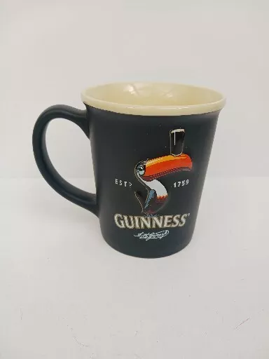 Official Guinness 3D Embossed Toucan Mug . Ceramic Matte Black