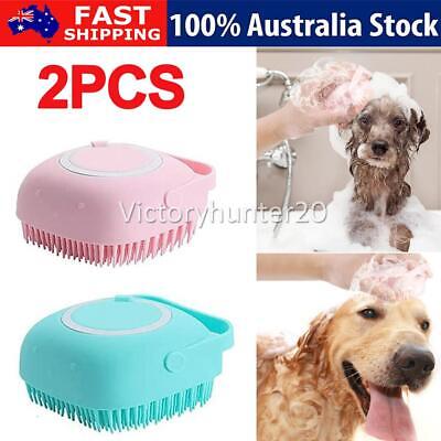 Pet Massage Bath Brush For Dog Cat Shampoo Dispenser Silicone Scrubber Wash Tool