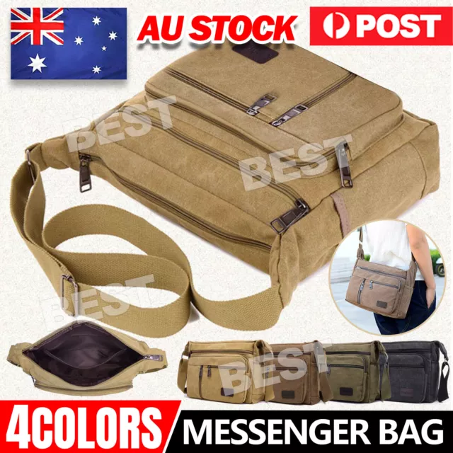 Men's Crossbody Shoulder Messenger Bag Canvas Retro Man's Bags Satchel Travel