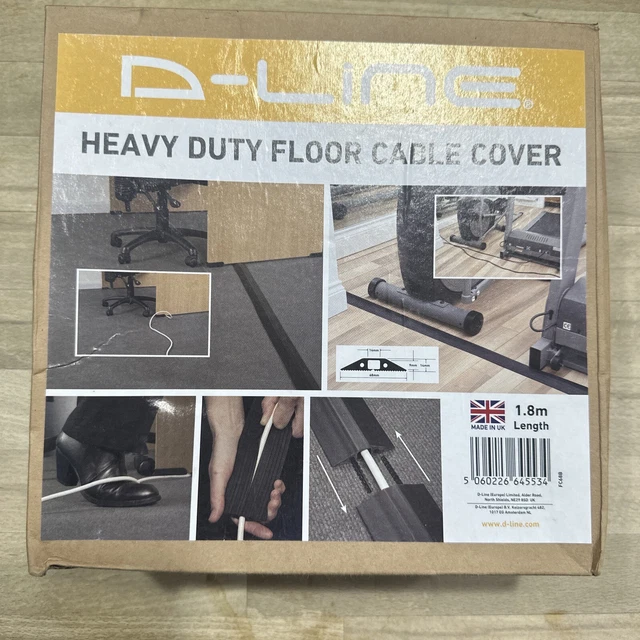 D-Line floor Cable Cover Black 68mm Wide 1.8m length c/w connectors fc68b