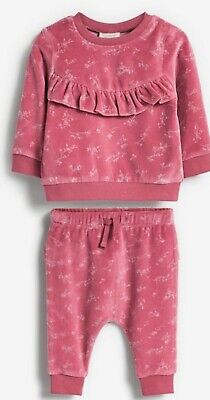 Next Baby Girls  Pink 2 Peice /Outfit Set Tracksuit Jogger /Top  First Size Bnwt