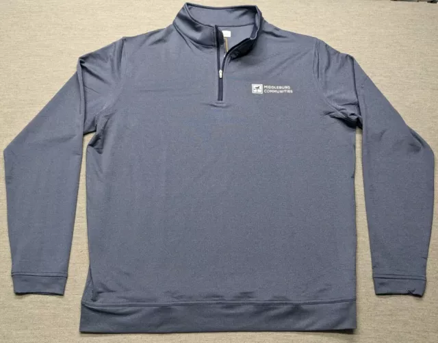 NWT Peter Millar Crown Sport Perth Melange Performance Quarter Zip Pullover XL