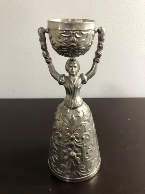 Vintage Fein Zinn Pewter Ornate Bride chalice cup