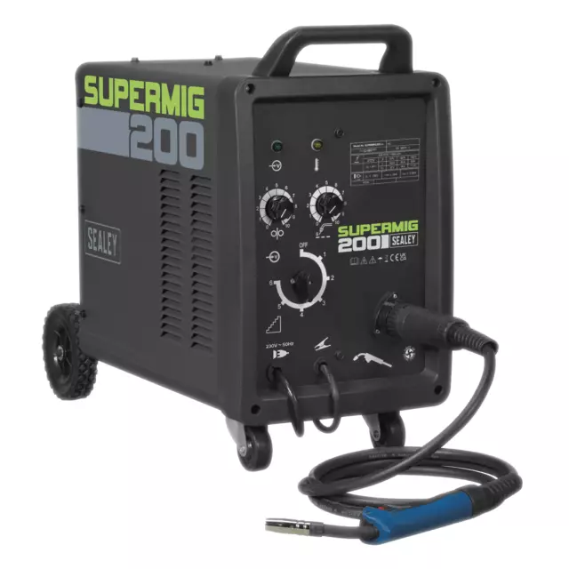 Sealey Professional MIG Welder 200A 230V with Binzel® Euro Torch  SUPERMIG200