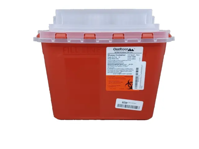 Oakridge Products 5 Quart Sharps Disposal Container Mailbox Lid 0354-150B