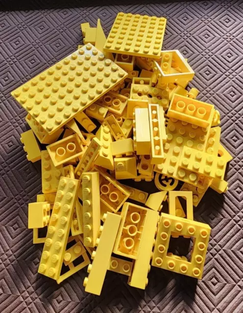 Lego - Bulk Lot Of 100 Pieces - Yellow Colour