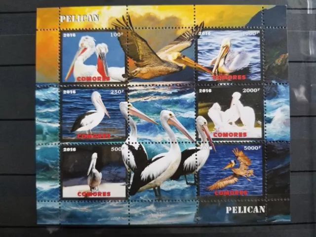 Estampillas Comoras Pelican 2016 montadas sin montar o nunca montadas