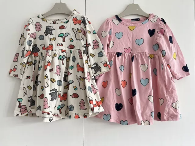 Baby Girls M&S  6-9 Months Dress Bundle Heart Animal Long Sleeve Marks & Spencer