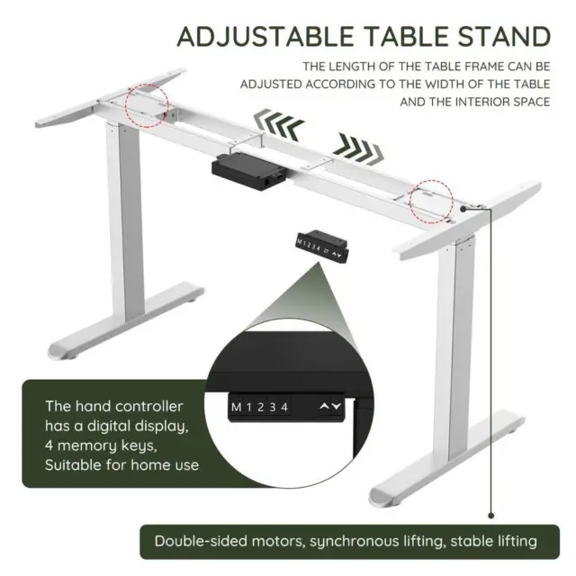 Electric Stand up Desk Frame - ErGear Height Adjustable Table Legs Sit Stand