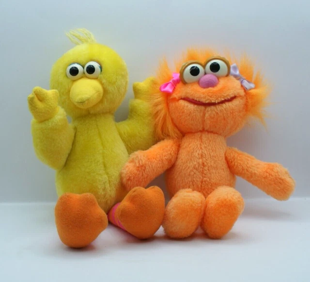 SESAME STREET BIG Bird and Zoe Vintage 1995 Collectible Tyco Plush