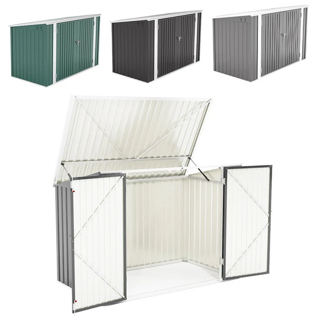 LARGE GARBAGE BIN Lockable Storage Shed Galvanize Steel Garden Dustbin