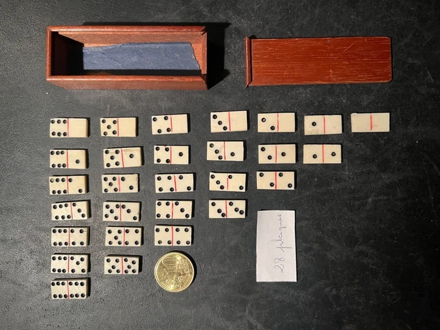 Ancien Jeu De Dominos Os Ébène 19 Ème/jeu ancien collection/old domino game